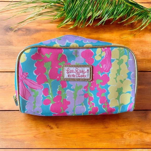 Lilly Pulitzer for Estée Lauder Cosmetic Bag – Dragonfly Floral Print - Picture 1 of 10